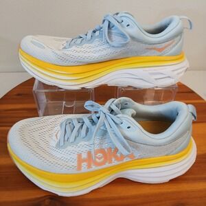 Hoka One One Bondi 8 Womens 7.5 B Blue Running Shoes Sneakers Training